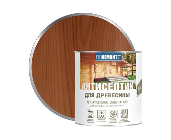 Антисептик Proremontt деревозащитное средство орех 0,8 л Лк-00004636 – изображение 2