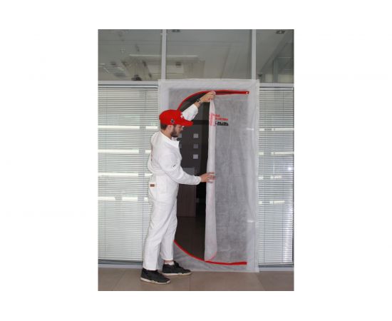 Временная пленочная дверь 100х220 см с молнией типа С вариант 3 СТОП-ПЫЛЬ 201807 – изображение 3