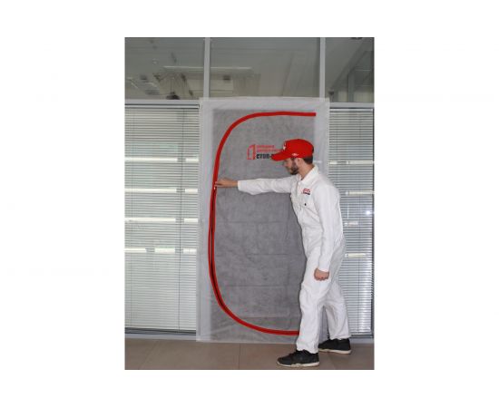 Временная пленочная дверь 100х220 см с молнией типа С вариант 3 СТОП-ПЫЛЬ 201807 – изображение 5