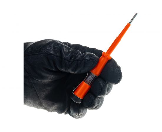 Отвертка тестер напряжения пробник HARDEN 110-250В, 145 мм., шлицевая, CRV 660001 – изображение 6