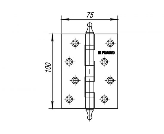 Универсальная петля Fuaro 4BB/A/BL 100x75x2,5 AB бронза БЛИСТЕР 30965 – изображение 7