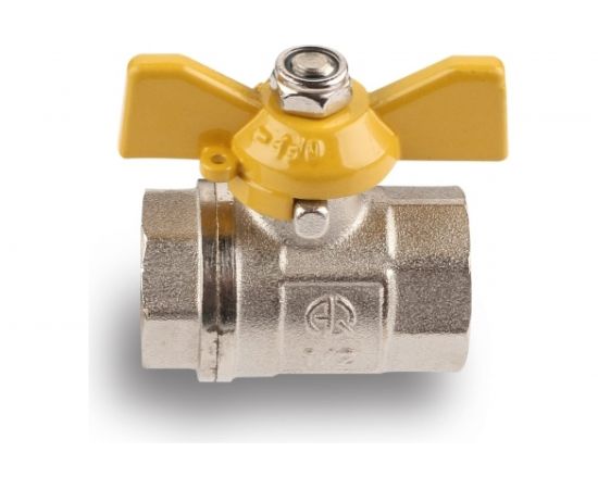 Шаровой кран для газа AQUALINK 1/2 вн-вн бабочка 7107 