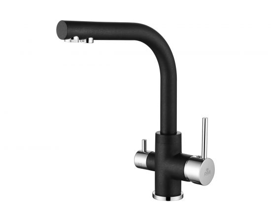 Смеситель для кухни Paulmark Essen, черный металлик, Es213011-418 