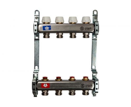 Коллектор из нержавеющей стали без расходомеров STOUT 4 выхода SMS 0922 000004 