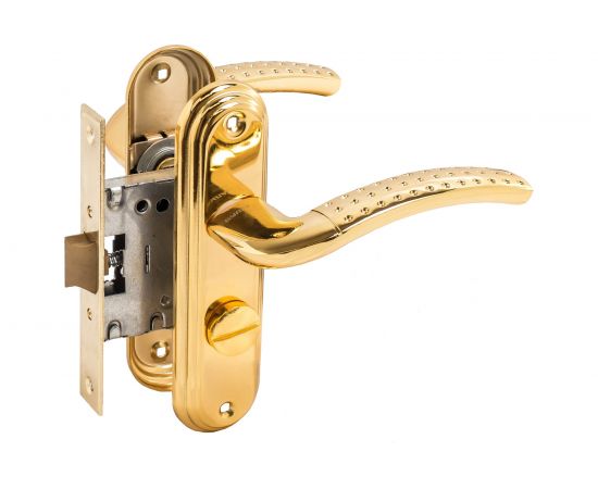 Защелка БУЛАТ ЗЩ1-Д01.05 (Л) АЛЬФА (золото; левая; с фиксацией) 13957 