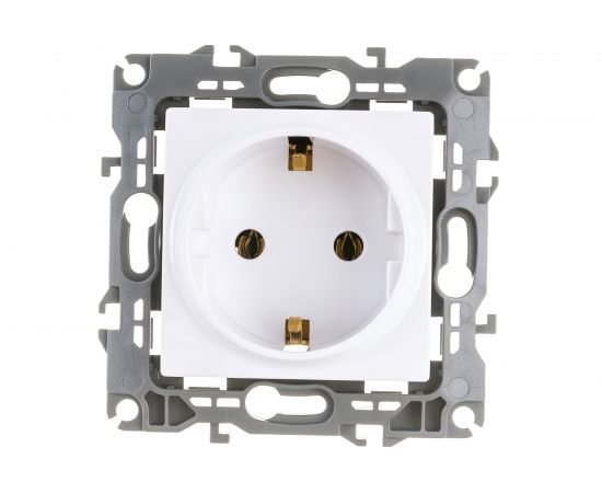Розетка ЭРА 12-2011-01 2P E Schuko, 16A-250В, IP20, винт, без м.лапок, 12, белый Б0029234 