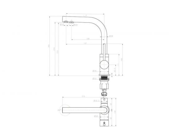 Смеситель для кухни Paulmark Essen, черный металлик, Es213011-418 – изображение 2