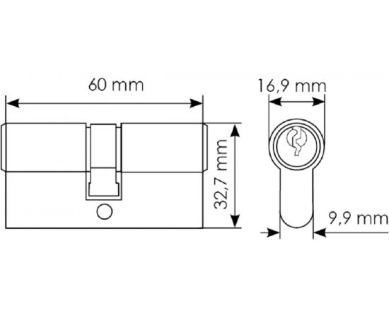 Ключевой цилиндр MORELLI 60мм, цвет-черный 60C BL 9012519 – изображение 2