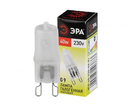 Г��логенная лампа ЭРА G9-JCD-40-230V-FR, капсула, матовая, 40Вт, G9, нейтральный C0027368 – изображение 2