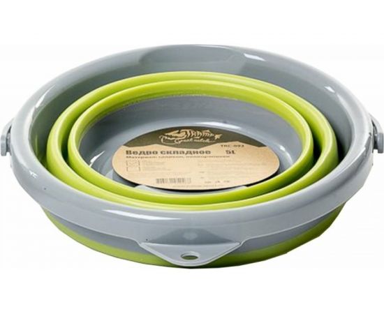 Складное силиконовое ведро Tramp оливковое, 5 л TRC-092 2468 – изображение 2