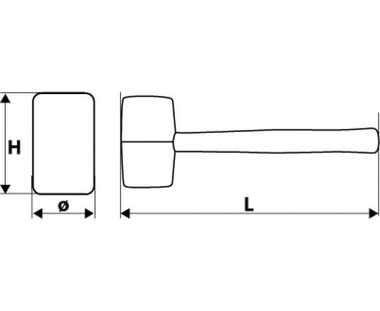 Резиновая киянка TOPEX из черно-белой резины 63 мм, 680 г 02A355 