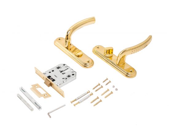Защелка БУЛАТ ЗЩ1-Д01.05 (Л) АЛЬФА (золото; левая; с фиксацией) 13957 – изображение 2