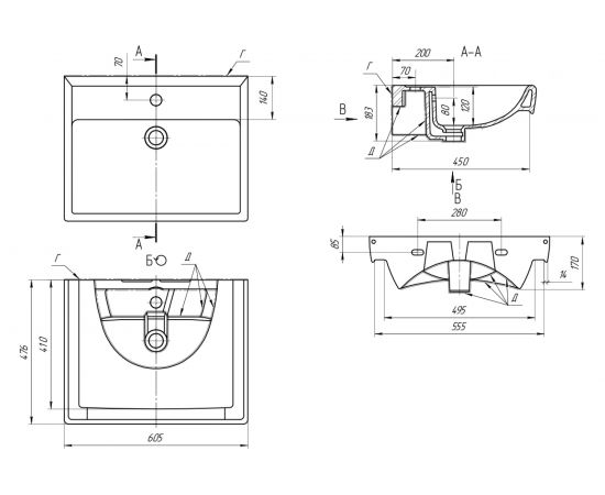 Умывальник мебельный Dreja Дрея Q 60 191638 – изображение 2