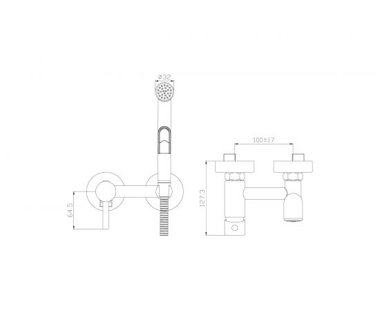 Смеситель с гигиеническим душем Rossinka встраиваемый X25-52 – изображение 2