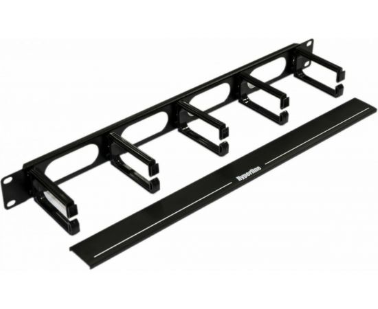 Кабельный организатор с пластиковыми кольцами Hyperline, CM-1U-5R-PL-COV, с крышкой, 19"", 1U 430223 – изображение 2