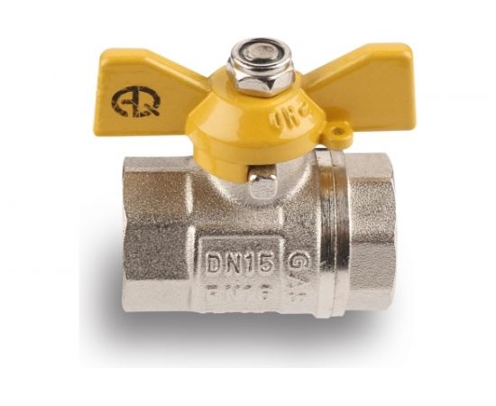 Шаровой кран для газа AQUALINK 1/2 вн-вн бабочка 7107 – изображение 3