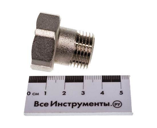 Соединение с накидной гайкой Uni-Fitt НВ 1/2""x3/4"", с плоской прокладкой, никелированное 624N2300 – изображение 4