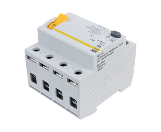 Устройство защитного отключения IEK ВД1-63S УЗО, 4Р, 40А, 300мА MDV12-4-040-300 – изображение 4