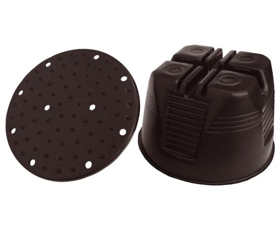 Держатель круглого проводника EZETEK 8-10мм для плоской мембранной кровли, пластик с бетоном 91053-1 