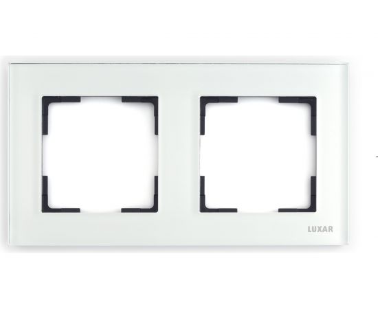 Горизонтальная рамка LUXAR Art на 2 поста белое стекло 4606400620549 