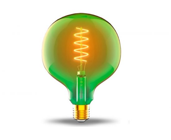 Лампа Gauss LED Filament Flexible G125-C Green E27 5W 190lm 1800K 125х178mm 1/10 1012802105 
