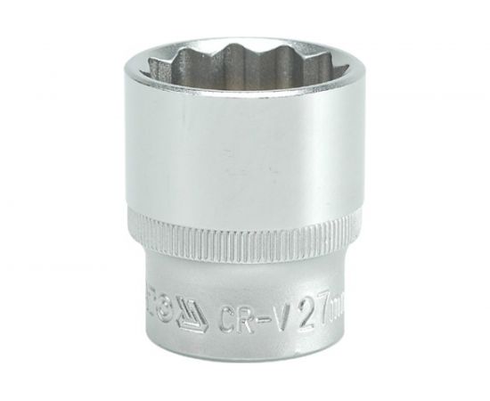 Головка торцевая короткая 12 гранная (27 мм; CrV; 1/2DR) YATO YYT-1289 