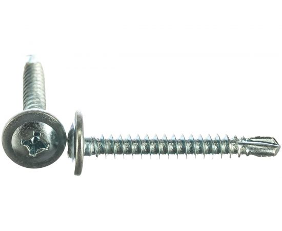 Саморезы с прессшайбой и сверлом по листовому металлу до 2 мм Зубр PH2 4,2х32 мм 20шт 300216-42-032 