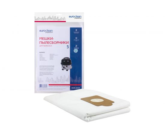 Мешок-пылесборник синтетический (5 шт) для промышленных пылесосов до 10 литров EURO Clean EUR-220/5 