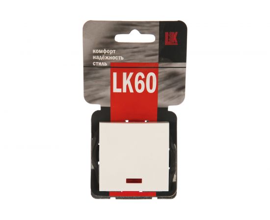 1-клавишный переключатель LK Studio на 2 направления, c индикатором, схема 6L, 16 A, 250 B, белый 860404-1 