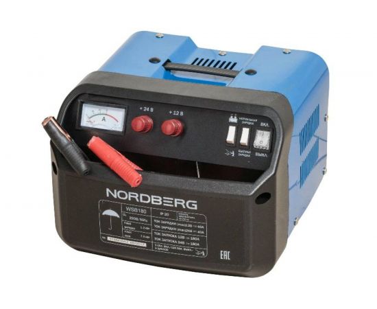 Пускозарядное устройство 12/24V максимальный ток 180A NORDBERG WSB180 