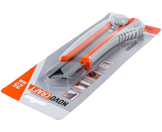 Нож NOVOCRAFT АКУЛА, 25 мм, резиновый корпус 12/144 блистер JSH025251 – изображение 2