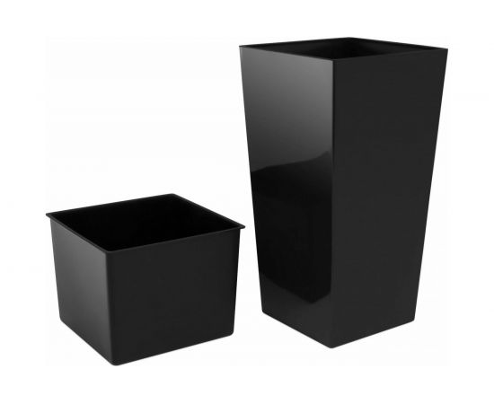 Кашпо для цветов Prosperplast Urbi square 26.6 л, антрацит, 2 предмета DURS265-S433 – изображение 2