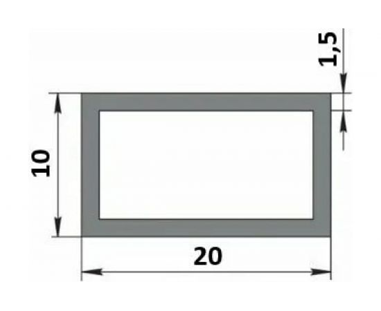 Алюминиевый профиль ЛУКА Сделай сам, труба прямоугольная 20х10 мм, 2000 мм, 5 шт. УТ000027129 – изображение 2