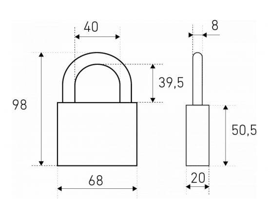 Навесной замок Стандарт (европакет; 8 мм) 4869 – изображение 2