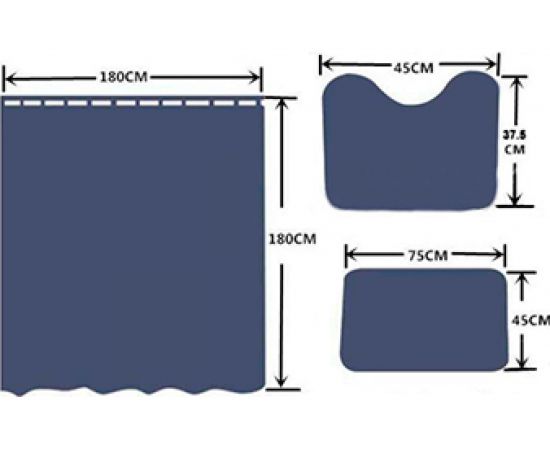 Комплект шторка и два коврика SANTRADE в одном дизайне Океан 0343 – изображение 2