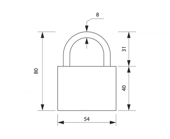 Навесной замок Сималенд 54x80 мм, 3 ключа 622441 – изображение 2