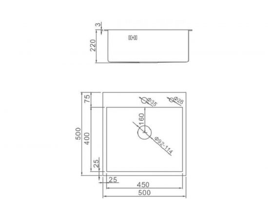 Кухонная мойка из нержавеющей стали Gerhans с PVD покрытием 35050В – изображение 2