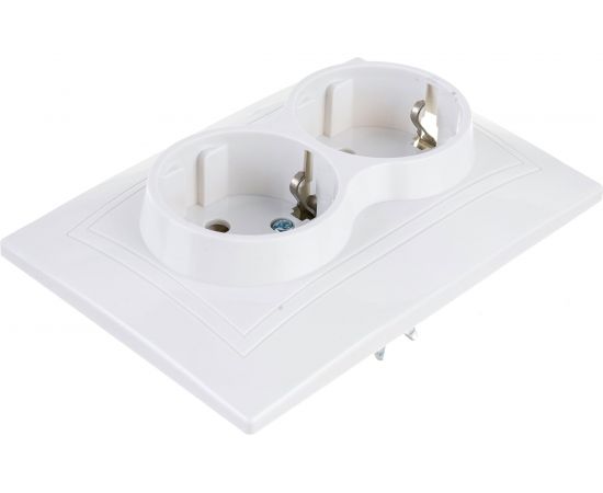 Розетка TDM двойная 2П+З 16А 250В белая ""Таймыр"" пром. упак., бакелит. основание SQ1814-0514 – изображение 2