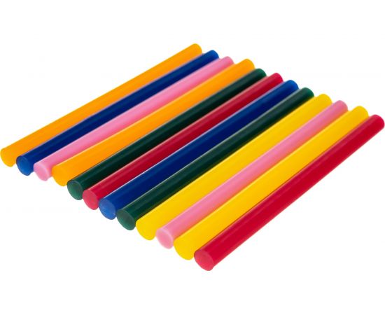 Клеевые стержни d=7,4 мм, L=100 мм, цветные, 12 шт. блистер Rexant 09-1020 – изображение 3