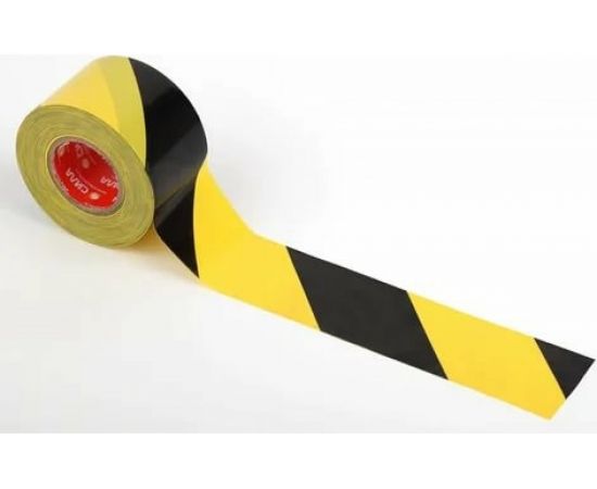 Разметочная самоклеящаяся лента СИЛА STHW2548YB 25м x 48 мм x 0.15 мм, желто-черная 24/72/1728 Б0048520 – изображение 3