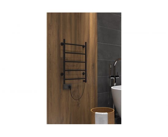 Полотенцесушитель INDIGO Arc electro 60/40, черный муар, провод справа УТ000034028 – изображение 3