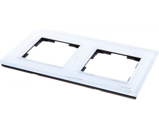 Горизонтальная рамка LUXAR Art на 2 поста белое стекло 4606400620549 – изображение 3