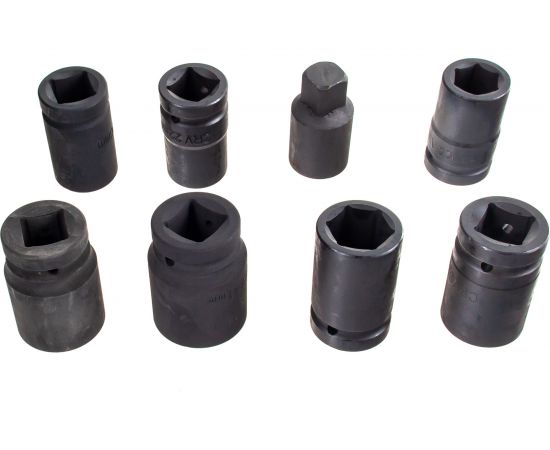 Набор головок ударных 1"", 8 шт., L=80 мм, для УКМ, пластиковый кейс АвтоDело 40328 15163 – изображение 3