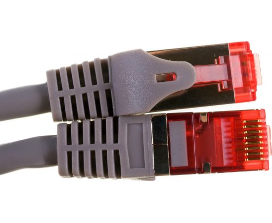 Шнур NIKOMAX, S/FTP 4 пары, категория 6a, 7х0,135 мм, светло-серый, 0,3 м NMC-PC4SA55B-ES-003-C-GY – изображение 4