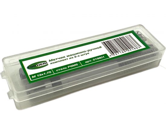 Машинно-ручной метчик TORNERI М12х1.75 комплект из 2-х штук Р6М5 019801 – изображение 4