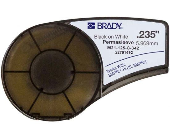 Трубка термоусадочная 6 мм/2.10м, черный на белом Brady M21-125-C-342 brd110923 