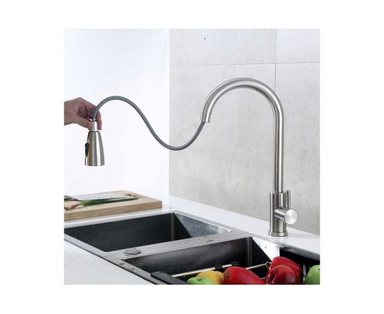 Смеситель для кухни с выдвижной лейкой TSARSBERG тип ГОСТ См-МОЦБИвА TSB-123-001 