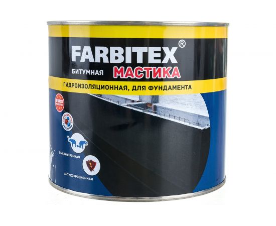 Битумная мастика Farbitex (гидроизоляционная; 2 кг) 4300003453 