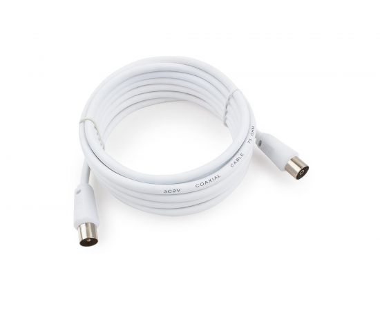 Телевизионный кабель Cablexpert CCV-515-W-3M Coaxial M/F белый 3м 