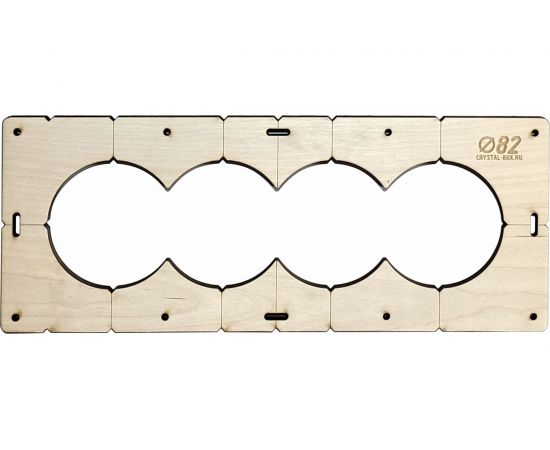 Шаблон для сверления подрозетников на 4 отверстия диаметром 82 мм, толщина фанеры 8 мм РОТОР 4shablon82 
